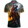 Comic Polo Shirt, Deadpool Polo Shirt, Lady Death Polo Shirt