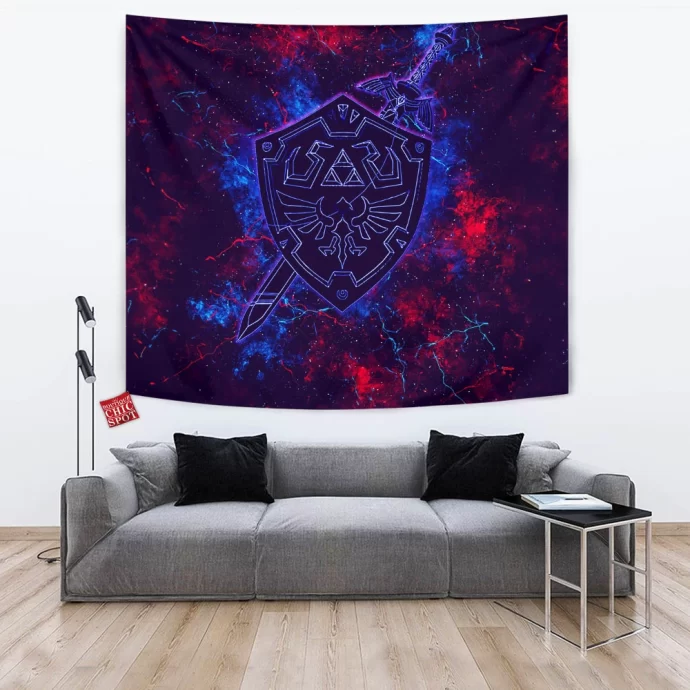 Link Zelda Sword Shield Tapestry