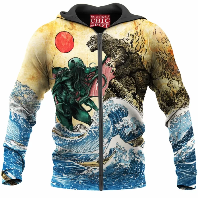 Cthulhu Godzilla Zip Hoodie