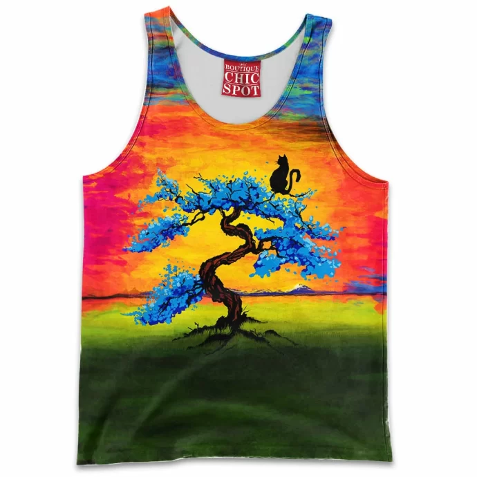 Cat watching the sunset Tank Top