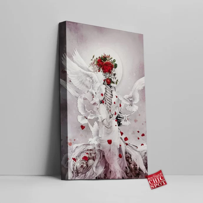 Skeleton Bride Canvas Wall Art