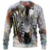 Zebra Watercolor Knitted Sweater