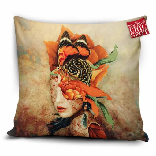 Butterfly Lady Pillow Cover
