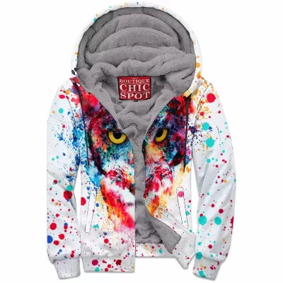 Owl Zip-Fleece-Hoodie