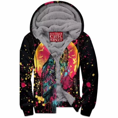 Owl Zip-Fleece-Hoodie