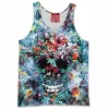 Skull Tank-Top, Flower Tank-Top