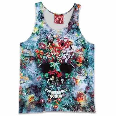 Skull Tank-Top, Flower Tank-Top