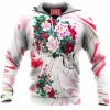 Skull Fleece-Hoodie, Flower Fleece-Hoodie