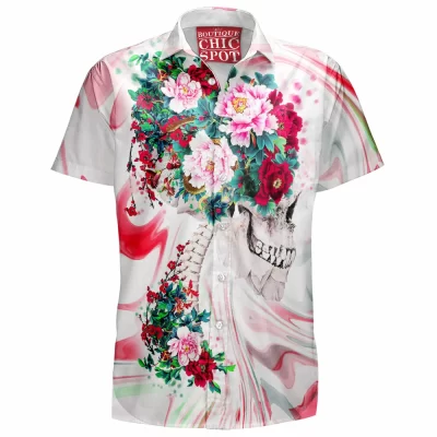 Skull Hawaiian-Shirt, Flower Hawaiian-Shirt