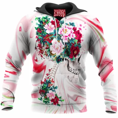 Skull Hoodie, Flower Hoodie