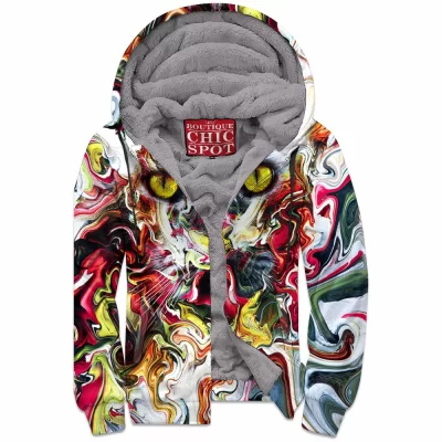 Cat Zip-Fleece-Hoodie