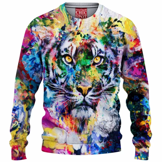 Watercolor Tiger Knitted Sweater