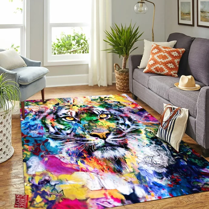 Watercolor Tiger Rectangle Rug