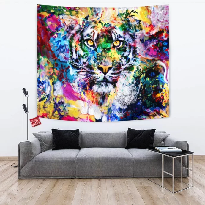 Watercolor Tiger Tapestry