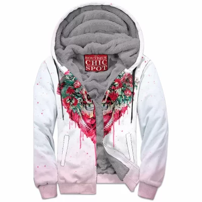 Abstract Zip-Fleece-Hoodie