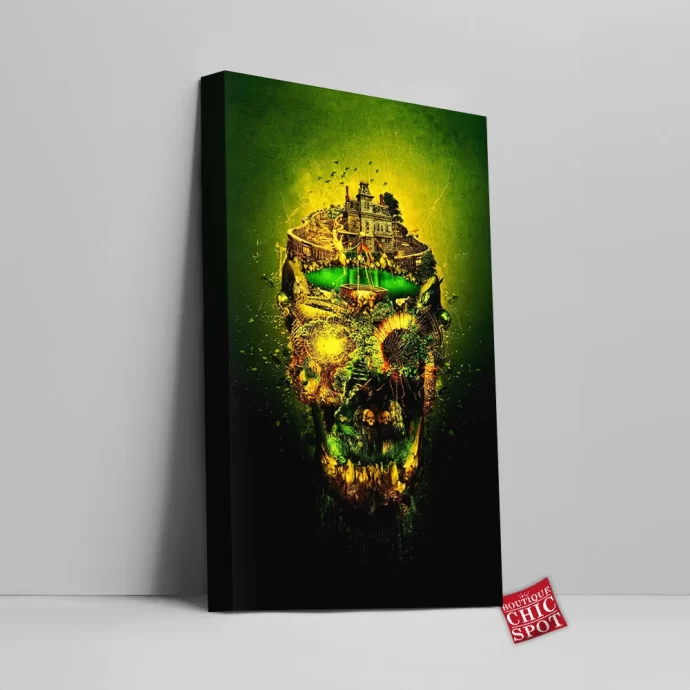 Haunted Skull Canvas Wall Art