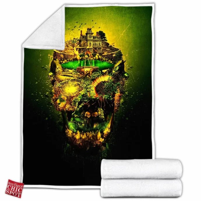 Haunted Skull Fleece Blanket