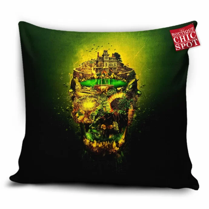 Haunted Skull Pillow Cover