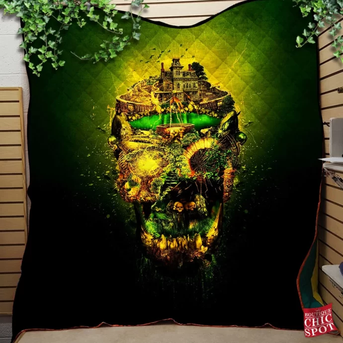 Haunted Skull Quilt Blanket