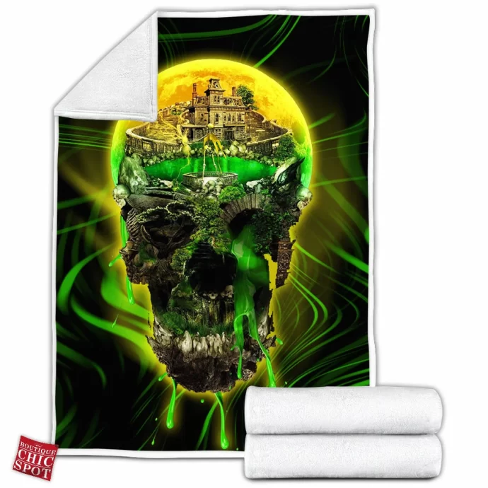 Haunted Skull Fleece Blanket