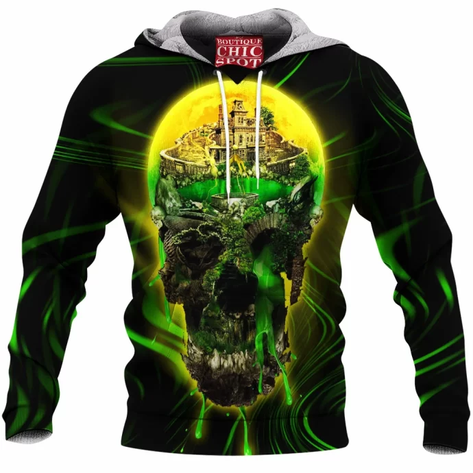 Haunted Skull Fleece Hoodie