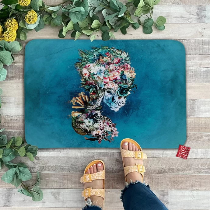 Floral Skull Doormat