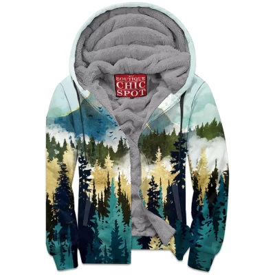 Abstract Zip-Fleece-Hoodie