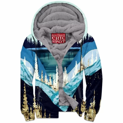 Abstract Zip-Fleece-Hoodie