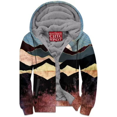 Abstract Zip-Fleece-Hoodie