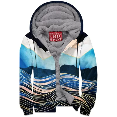 Abstract Zip-Fleece-Hoodie