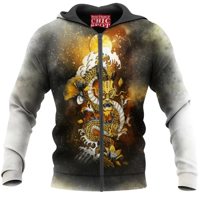 Yellow Dragon Zip Hoodie