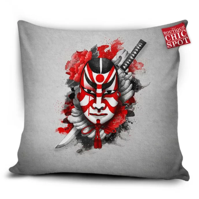 Samurai Kumadori Pillow Cover