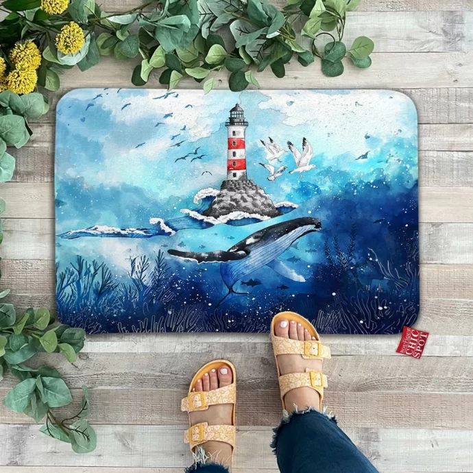 Whale Lighthouse Doormat