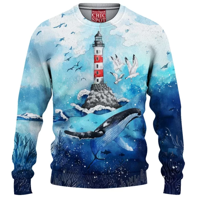 Whale Lighthouse Knitted Sweater