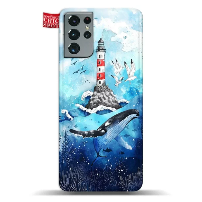 Whale Lighthouse Phone Case Samsung