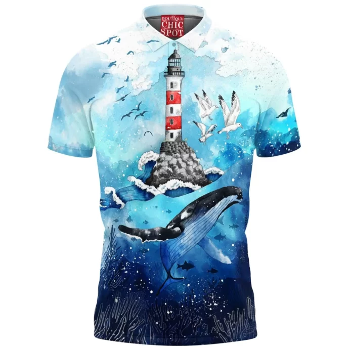 Whale Lighthouse Polo Shirt