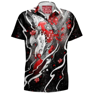 Koi Hawaiian-Shirt, Flower Hawaiian-Shirt