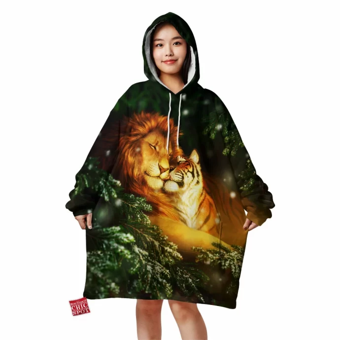 Lion And Tiger Blanket Hoodie