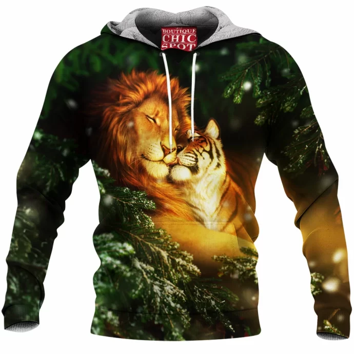 Lion And Tiger Fleece Hoodie