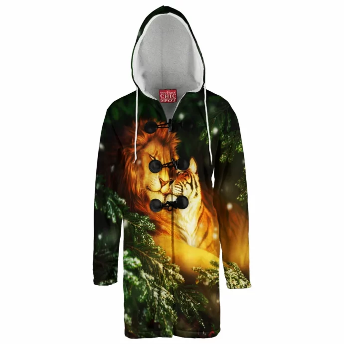 Lion And Tiger Hooded Cloak Coat