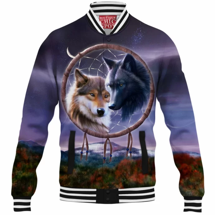 Dreamcatcher Wolf Baseball Jacket