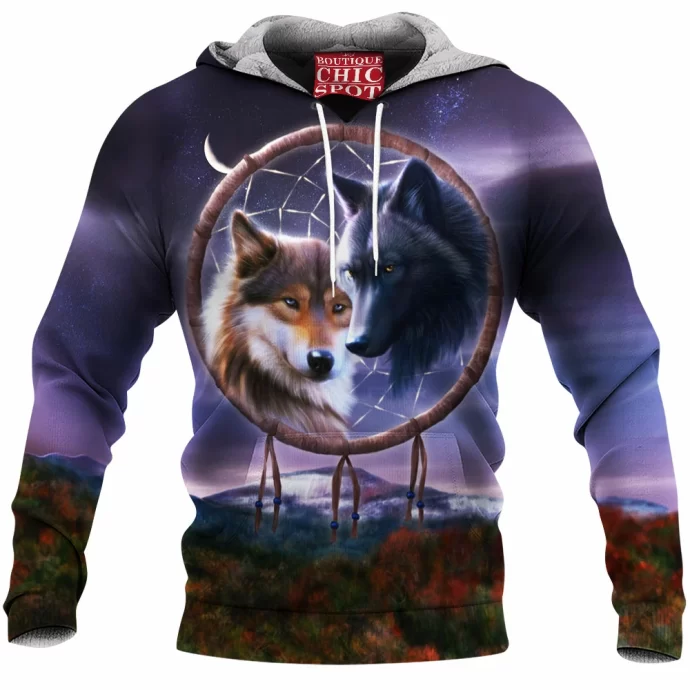 Dreamcatcher Wolf Fleece Hoodie