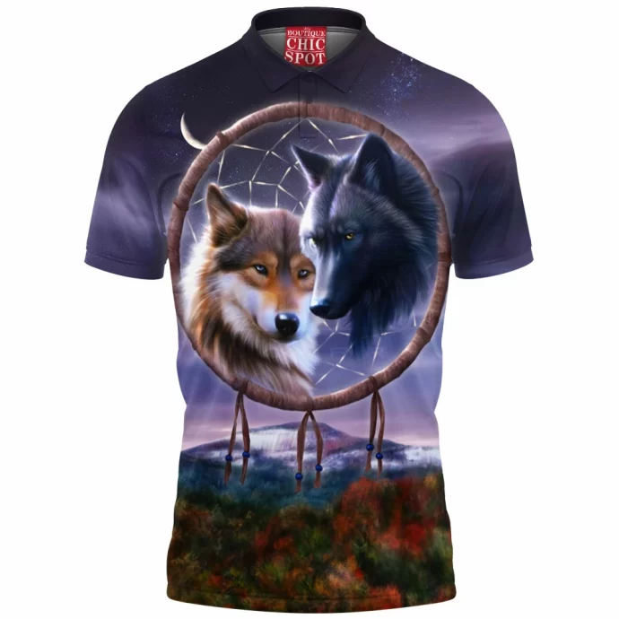 Dreamcatcher Wolf Polo Shirt