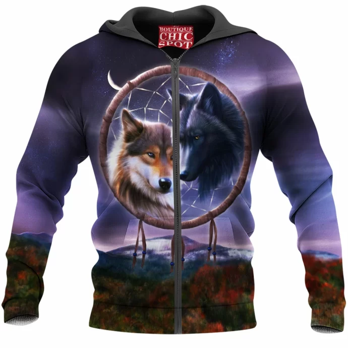 Dreamcatcher Wolf Zip Hoodie