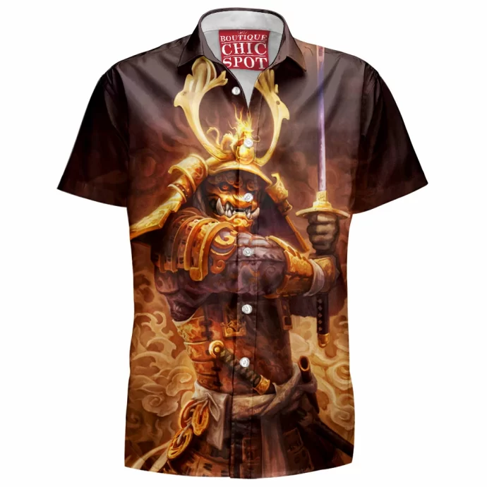 Golden Samurai Hawaiian Shirt