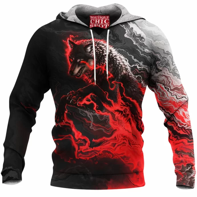 Shadow Wolf Fleece Hoodie