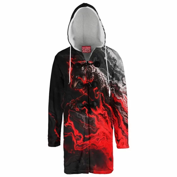 Shadow Wolf Hooded Cloak Coat