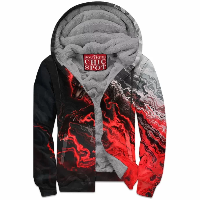 Shadow Wolf Zip Fleece Hoodie