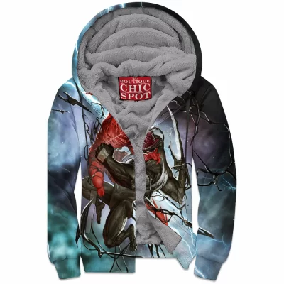 Comic Zip-Fleece-Hoodie, Red Goblin Zip-Fleece-Hoodie