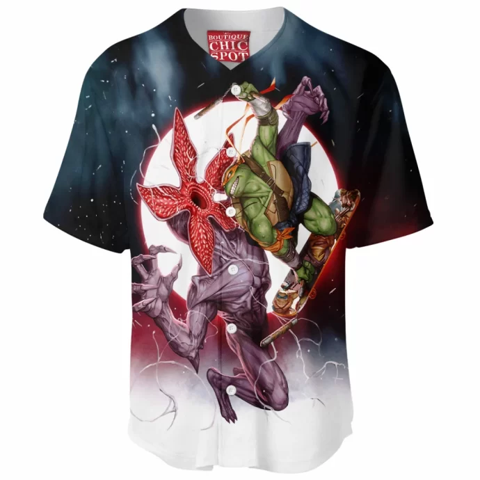 Tmnt Vs Stranger Things Baseball Jersey